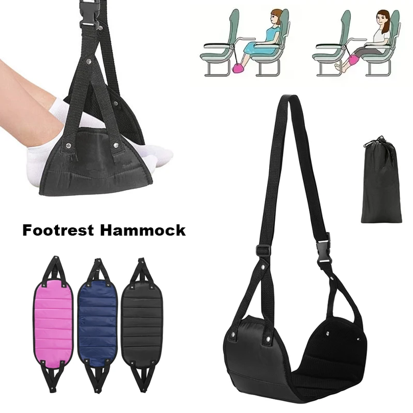 Travel Accessories Long Flight - Przenośny, regulowany hamak na nogi do